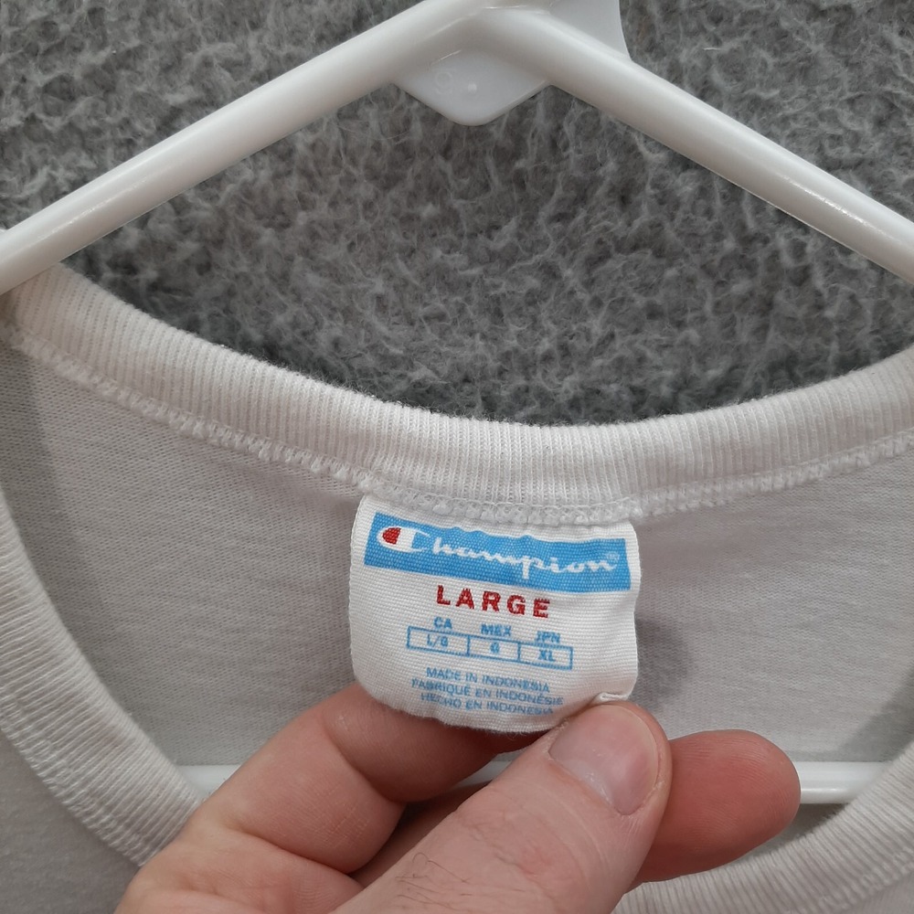 Champion Shirt Adult Large‎ White Y2K Streetwear Urban Hip Hop Sports Baller - Picture 5 of 9